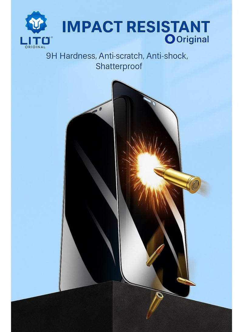 ليتو إسكرينة فامية فاخرة (Privacy) من LITO الأوريجينال لهاتف iPhone 17 Pro Max – حماية مميزة لخصوصيتك من التطفل، وحماية قوية من الصدمات والخدوش اليومية، بملمس تاتش ناعم وسلس للغاية - Image 2